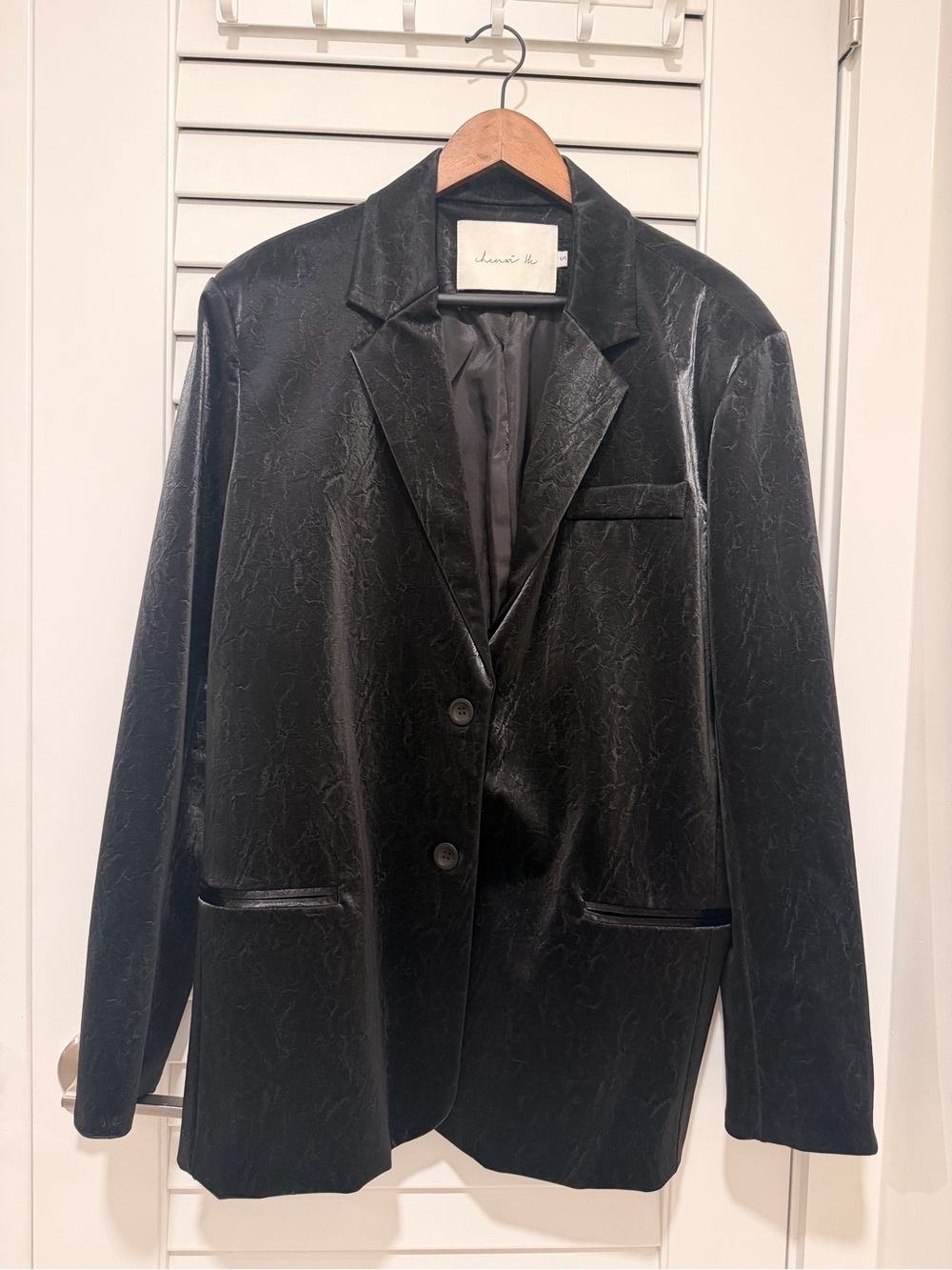 Minor Brand Black Leather Coat